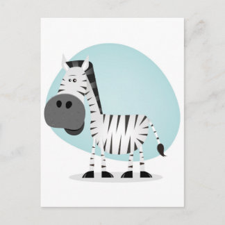 Cute Cartoon Zebra Postcard