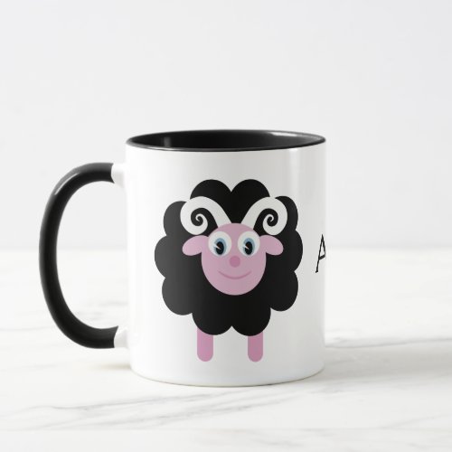 Cute Cartoon Zodiac Aries Ram Mug