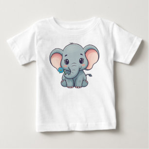 Cute cartoonish baby elephant design T-Shirt