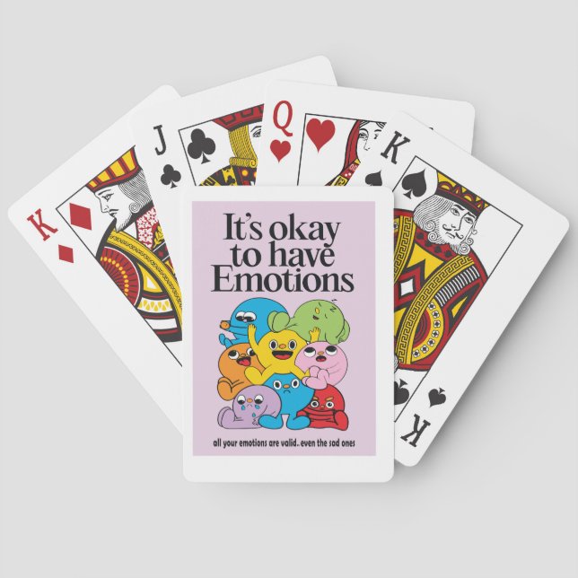 cute cartoons with decent face and emotions poker cards (Back)