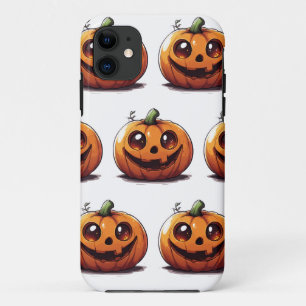 Cute carved Halloween pumpkin cartoon design iPhone 11 Case