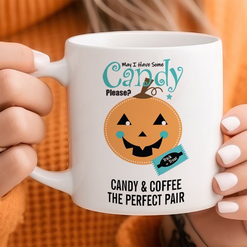 Cute Carved Pumpkin Halloween Coffee Mug