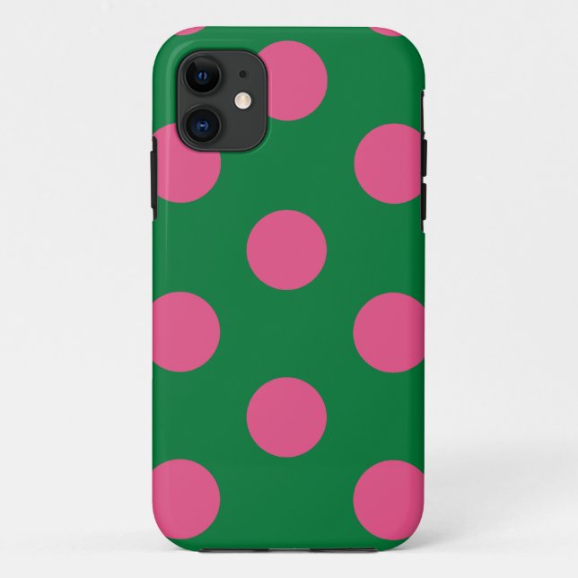 Cute Case Polka Dot Green & Pink (Back)