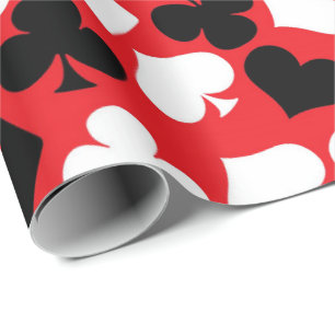 Cute Casino card suit pattern party wrap Wrapping Paper