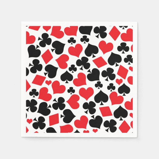 cute Casino gambling card suit pattern party Napkins (Front)