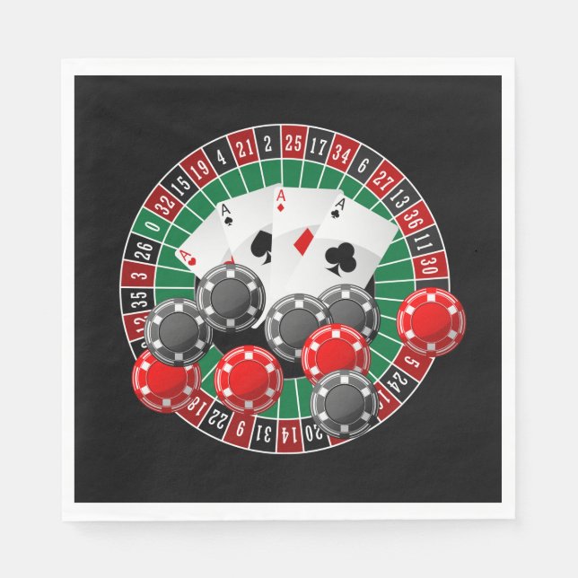 Cute Casino night party gambling Napkins (Front)