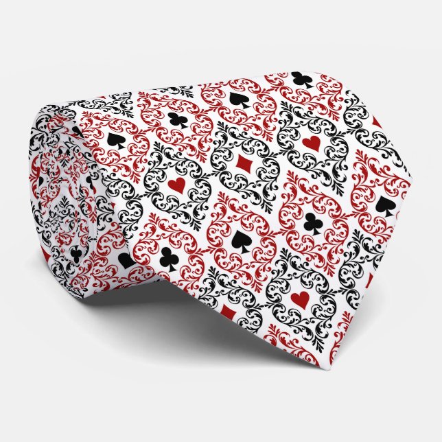cute Casino tiled pattern Neck Tie (Rolled)
