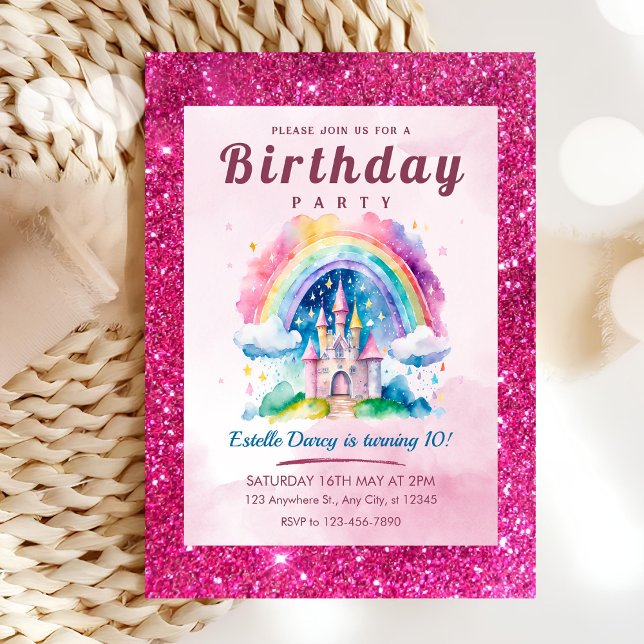 Cute Castle Girls Birthday Invitation (Creator Uploaded)
