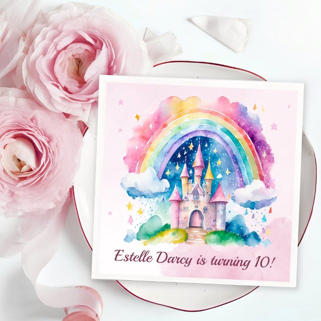 Cute Castle Girls Birthday Napkins (Creator Uploaded)