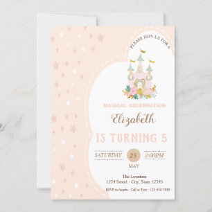 Cute Castle Stars Birthday  Invitation