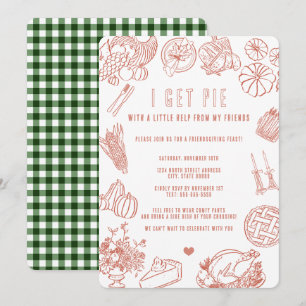 Cute Casual Friendsgiving Dinner Celebration Invitation
