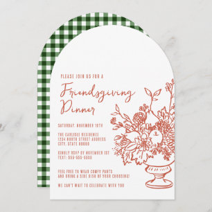 Cute Casual Friendsgiving Dinner Celebration Invitation