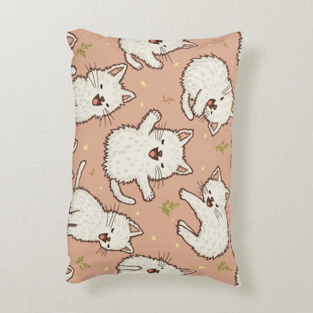 cute cat accent pillow (Back(Vertical))