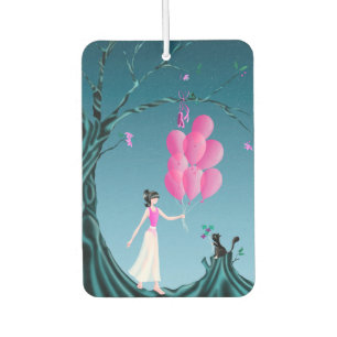 Cute Cat and Ballerina Midnight Tree Air Freshener