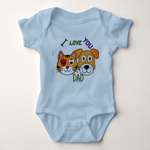 cute cat and dog cartoon T_Shirt Baby Bodysuit