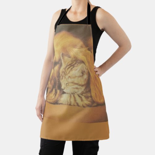 Cute cat and dog Medium 26x All_Over Print Apron