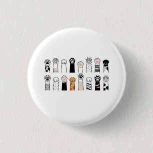 cute cat and dog paws button