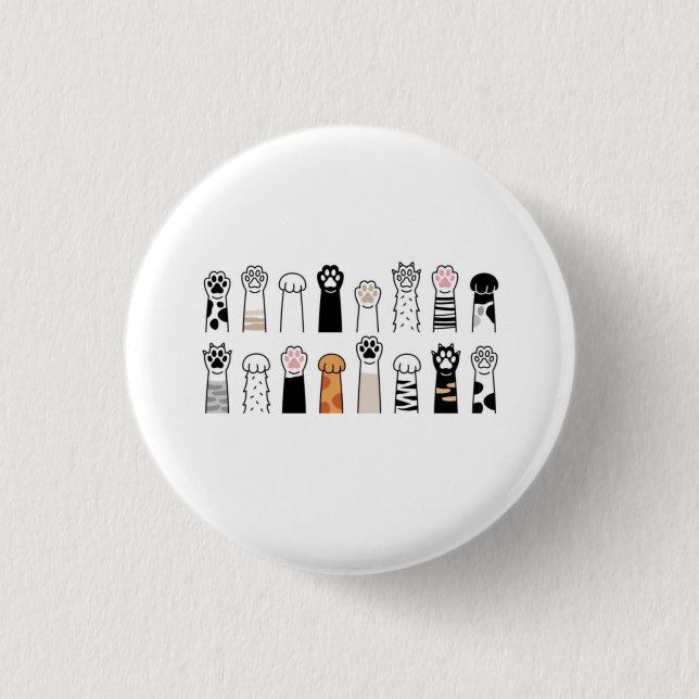 cute cat and dog paws button (Front)