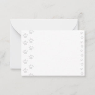 Cute Cat and Dog Pet Paw Prints Blank Note Card