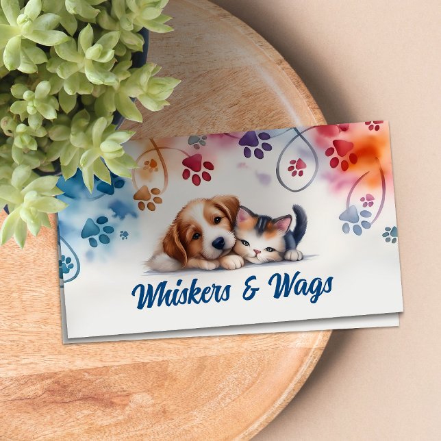 Cute Cat and dog Pet sitter Business Card (Creator Uploaded)