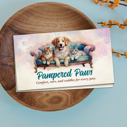 Cute Cat and dog Pet sitter Business Card