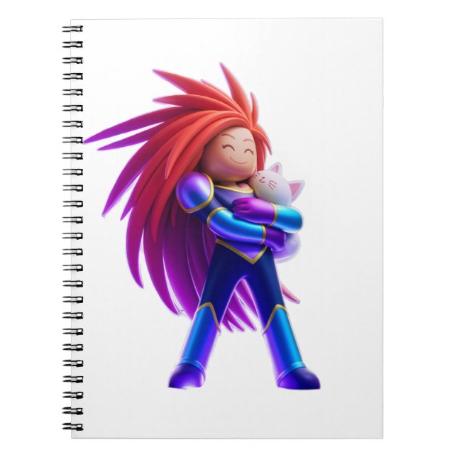 Cute cat and female Roblox  Notebook (Front)