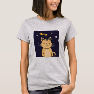Cute Cat and Fish Dreams T-Shirt, Cat Lovers T-Shirt