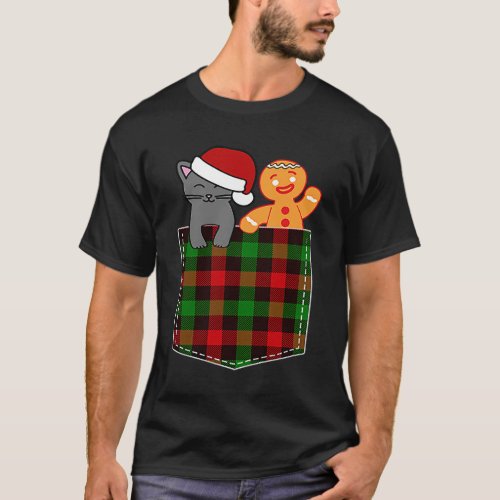 Cute Cat And Gingerbread Christmas  Cats T_Shirt