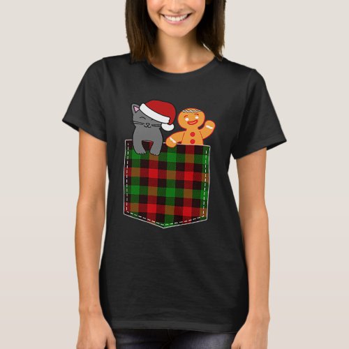 Cute Cat And Gingerbread Christmas  Cats T_Shirt