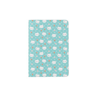 Cute Cat and Ice Cream Pattern Passport Holder