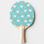 Cute Cat and Ice Cream Pattern Ping Pong Paddle