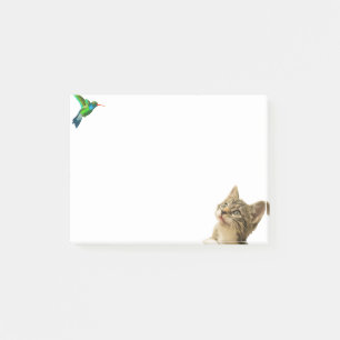 Cute Cat and Little Bird Post-it Notes