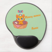 Cute Cat and Mouse Personalized Mouse Gel Mousepad