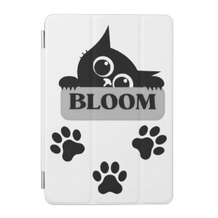 Cute Cat and Paw Print Design iPad Mini Cover