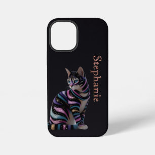Cute Cat and Personalized Name Design iPhone 12 Mini Case