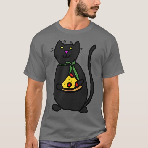 Cute Cat and Pizza Slice T_Shirt