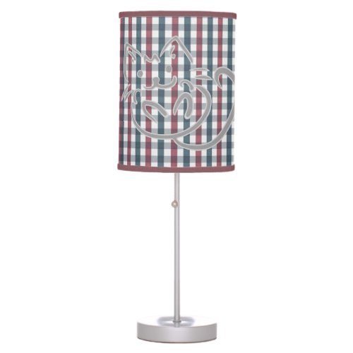 Cute Cat and Plaid Pattern Table Lamp