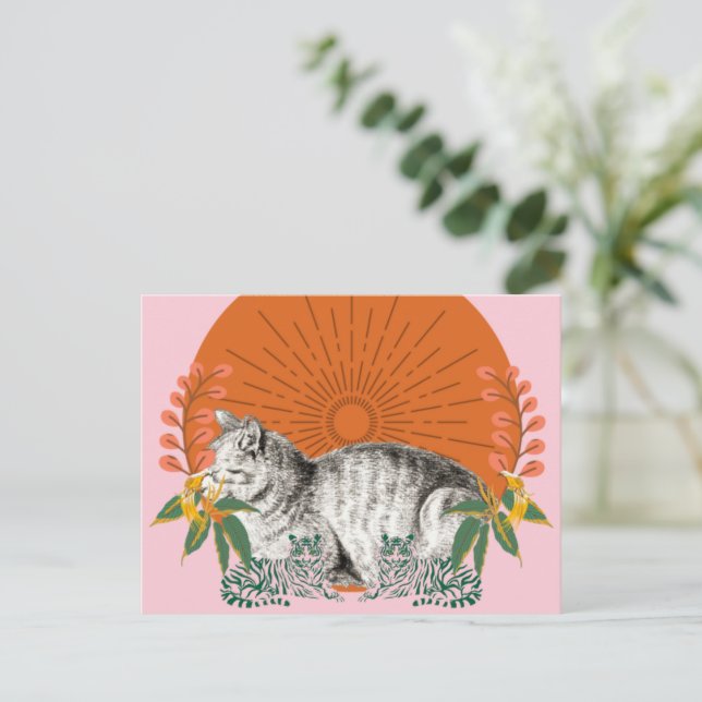 Cute Cat And Tigers Postcard (Standing Front)