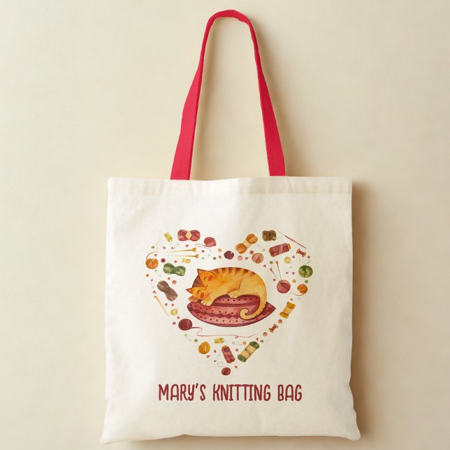 Cute Cat and Yarn Tote Bag (Creator Uploaded)