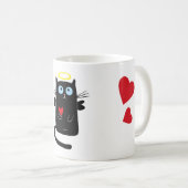 Cute Cat Angel with Heart Personalized Name Coffee Mug (Front Right)