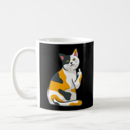 Cute Cat Animal Flipping You Off Middle Finger Des Coffee Mug