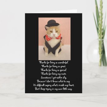 Cute Cat Anniversary Card by myrtieshuman at Zazzle