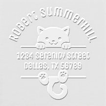 Cute Cat Arched Name Custom Address