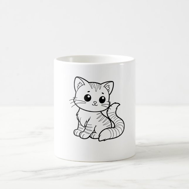 CUTE CAT ART DESIGN  COFFEE MUG (Center)