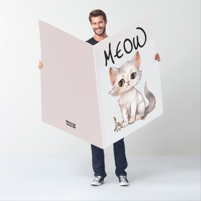 CUTE CAT ART GIANT BIRTHDAY MEOW GREETING CARD (In Situ)