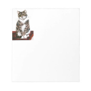 Cute Cat Art Grey Kitty Notepad