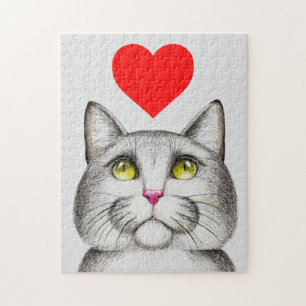 CUTE CAT ART JIGSAW PUZZLE