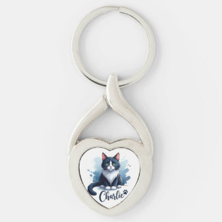 Cute Cat Artwork Keychain – Gift for Cat Lovers
