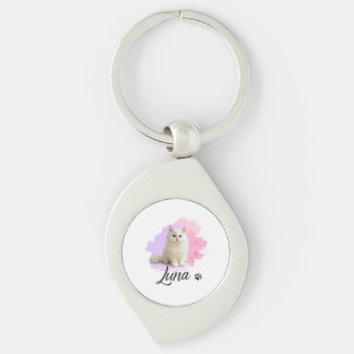 Cute Cat Artwork Metal Kaychain – Luna Keychain