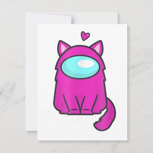 Cute Cat Astronaut Among me or us Nerdy Girl Gam Invitation